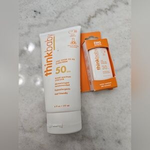 Thinkbaby Sunscreen 50 SPF Suncare Zinc Oxide Bundle Set Expiration 2026